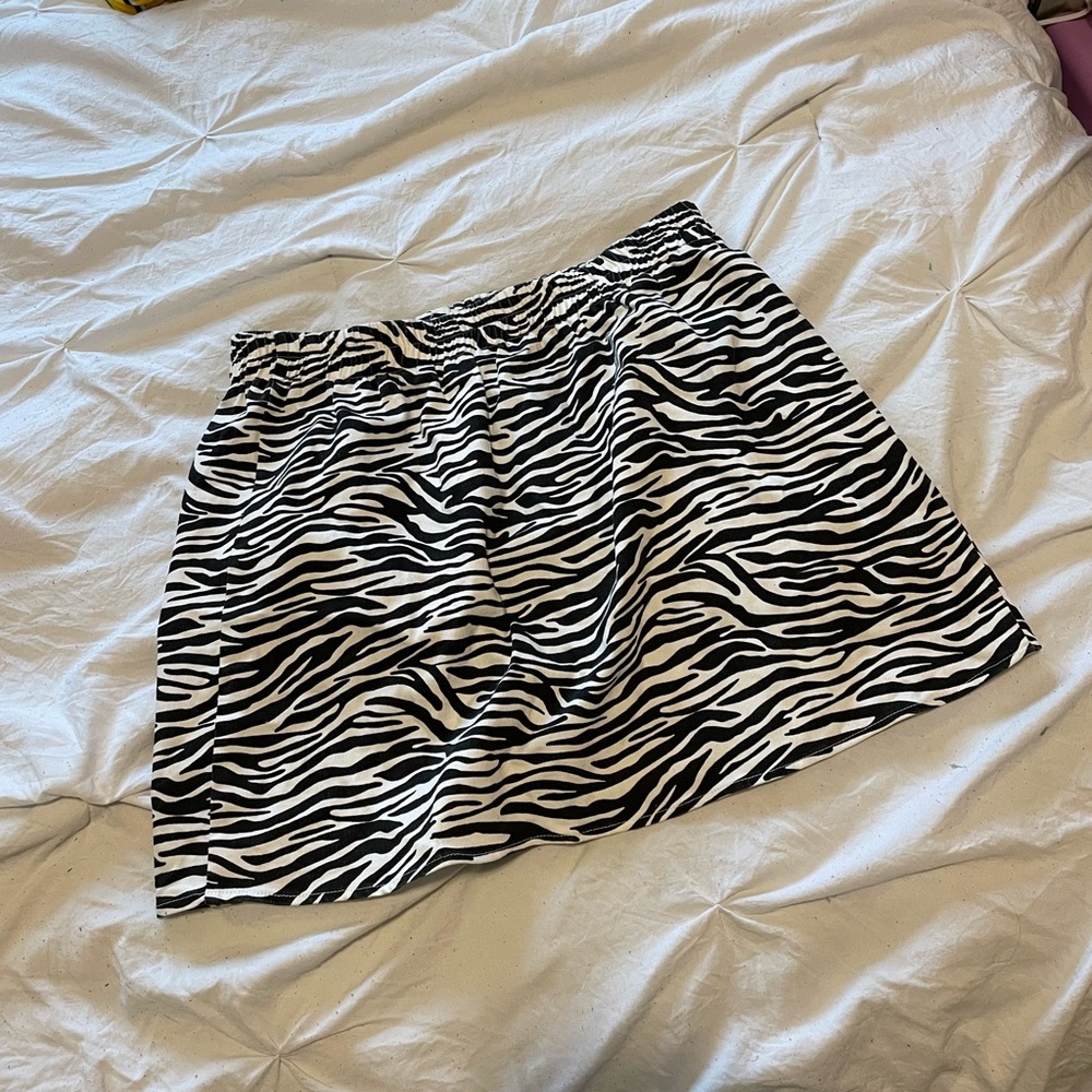 Zebra print mini skirt